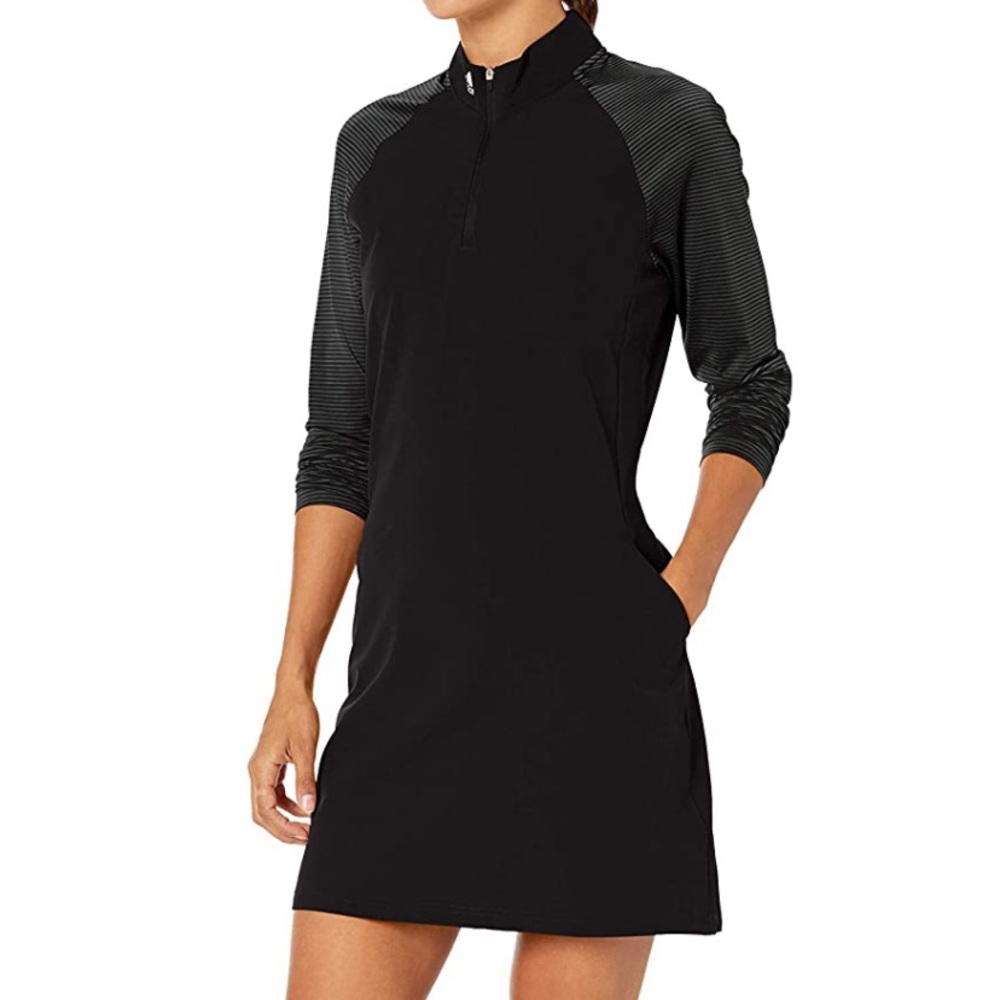 NWOT. Lightweight Black long sleeve Adidas Golf Tennis Athletic Dress. Size M.